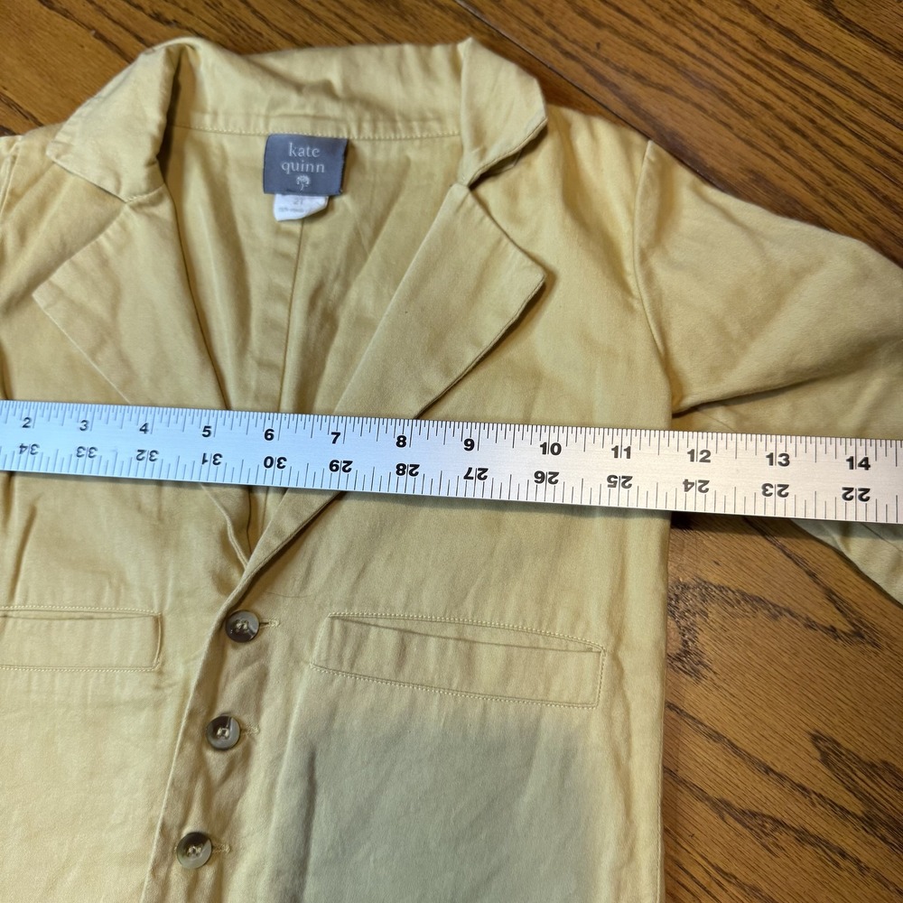 Kate Quinn Blazer Youth 2T Tan Organic Cotton Button Front Toddler Jacket - Picture 5 of 6